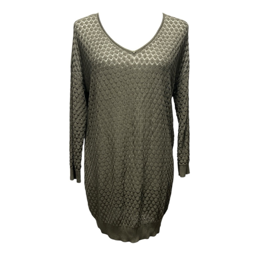 STORM & MARIE Elena V-neck Scalloped Knit Long Sleeve Top